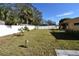 Spacious backyard with a grassy lawn and a white fence at 1755 Georgia Ne Ave, St Petersburg, FL 33703