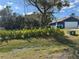 Landscaped front yard with a hedge and a blue house at 2933 Vizza Ln, North Port, FL 34286