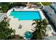 Aerial view of community pool and spa area at 523 Fallbrook Dr, Venice, FL 34292