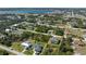 Aerial view showcasing a single Gathering home with a pool in a residential neighborhood at 7442 Clearwater St, Englewood, FL 34224