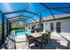 This screened pool and patio offers a relaxing outdoor oasis at 7442 Clearwater St, Englewood, FL 34224