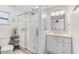 Bathroom with a large walk-in shower and modern vanity at 7586 Sea Mist Dr, Port Charlotte, FL 33981