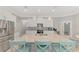 Modern kitchen with white cabinets and granite island at 1312 Wasilla St, North Port, FL 34291