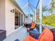 Spacious screened porch with seating and views of the backyard at 1577 Monarch Dr # 1577, Venice, FL 34293