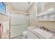 Clean bathroom with shower and vanity at 18198 Burkholder Cir, Port Charlotte, FL 33948
