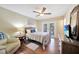 Bedroom with a comfortable bed and access to patio at 18198 Burkholder Cir, Port Charlotte, FL 33948