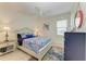 Bedroom with coastal decor and queen-size bed at 237 Albatross Rd, Rotonda West, FL 33947