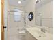 Clean bathroom with a shower/tub combo and a single sink vanity at 33 Seawatch Dr, Boca Grande, FL 33921