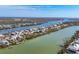 Aerial view of the coastal community, surrounded by tranquil waterways, pinpointing property location at 331 Bocilla Dr, Placida, FL 33946