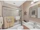 Bathroom with a glass-enclosed shower and vanity with marble countertop at 4072 Oakview Dr # C8, Punta Gorda, FL 33980