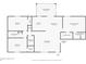 Floor plan view showing layout of bedrooms, bathrooms, kitchen, living room, and screened patio at 6125 Higgins Ln, Englewood, FL 34224