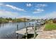 View of the private dock on the canal with easy access to waterway at 9548 Applin Cir, Port Charlotte, FL 33981