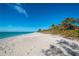 Beautiful sandy beach with clear blue water and tropical vegetation at 1591 Beach Rd # 403, Englewood, FL 34223