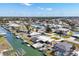 Aerial view showcasing waterfront homes with boat docks and lush landscaping, ideal for boating enthusiasts and waterfront living at 1922 Michigan Ave, Englewood, FL 34224