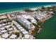 Picturesque coastal aerial shot featuring a waterfront community outlined in red with boat access at 2255 N Beach Rd # 12, Englewood, FL 34223