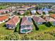 Beautiful aerial view of homes and a lake in a serene residential community with lush green landscaping at 3307 Osprey Ln, Port Charlotte, FL 33953