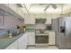 Modern kitchen with stainless steel appliances and green countertops at 404 Cerromar N Cir # 112, Venice, FL 34293