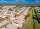 Aerial view of a residential neighborhood featuring tree-lined streets and well-maintained lawns at 525 Foxwood Blvd, Englewood, FL 34223