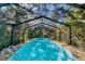 Beautiful private screened-in pool surrounded by lush landscaping, offering a serene and private outdoor oasis at 681 Olive St, Englewood, FL 34223