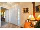 Welcoming foyer with a stylish front door and tile flooring, offering a glimpse into the home's interior at 955 Morrison Ave, Englewood, FL 34223