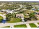 Aerial view of a home with a screened pool in a residential neighborhood at 7424 Snow Dr, Englewood, FL 34224