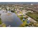 High-angle view showing home's waterfront position at 12321 Smokey Dr, Hudson, FL 34669