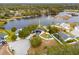 Aerial view of property highlighting its waterfront setting at 12321 Smokey Dr, Hudson, FL 34669