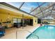 Inviting pool area with a screened enclosure and patio at 12321 Smokey Dr, Hudson, FL 34669