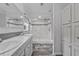 Bathroom with double vanity, a glass-enclosed shower, and modern fixtures at 2044 Culbreath Rd, Brooksville, FL 34601