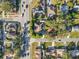 An aerial view of the neighborhood highlighting the home's location and surrounding greenery at 1701 38Th Ave, St Petersburg, FL 33713