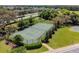 Aerial view of two well-maintained pickleball courts at 13752 Reindeer Cir, Hudson, FL 34669