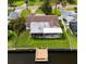 Aerial view of a canal-front home with private dock and covered patio at 237 Tallahassee Ne Dr, St Petersburg, FL 33702