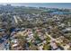 Aerial view of a house in a residential neighborhood close to the ocean at 8280 140Th St, Seminole, FL 33776