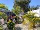 Landscaped backyard featuring tropical plants and white rock at 2695 68Th S Ave, St Petersburg, FL 33712