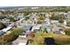 Aerial view of a neighborhood with well-maintained homes and an inviting pool at 7644 Arlight Dr, New Port Richey, FL 34655