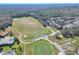 Aerial view of a community driving range and surrounding landscape at 3507 Autumn Glen Dr, Valrico, FL 33596