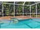 Relaxing screened pool and spa with tiled accents at 3507 Autumn Glen Dr, Valrico, FL 33596