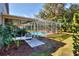 Screened pool and patio with lush landscaping at 3507 Autumn Glen Dr, Valrico, FL 33596