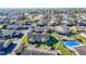Aerial view of community with homes, pool, and parking at 4531 Blossom Blvd # 4531, Zephyrhills, FL 33542