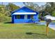 Charming blue bungalow with a well-manicured lawn at 1106 Powell St, Plant City, FL 33563
