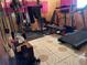 Home gym with a treadmill, weights, and other exercise equipment at 750 Charlie Taylor Rd, Plant City, FL 33566