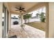Relaxing patio with a ceiling fan and backyard view at 269 Fairmont Dr, Spring Hill, FL 34609
