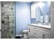 Clean bathroom with shower and updated vanity at 4101 Dellbrook Dr, Tampa, FL 33624