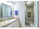 Clean bathroom with updated vanity and shower at 4101 Dellbrook Dr, Tampa, FL 33624