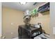 Laundry room with modern washer and dryer set and storage shelves, maximizing space and functionality at 19245 Wood Sage Dr, Tampa, FL 33647