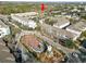 Aerial view highlighting a condo's location near a town square at 9713 Royce Dr, Tampa, FL 33626