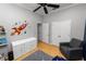 Charming bedroom with a rocket ship wall decal at 9713 Royce Dr, Tampa, FL 33626