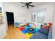 Playroom with a colorful alphabet banner and a ' trampoline at 9713 Royce Dr, Tampa, FL 33626