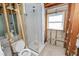 Partially renovated bathroom with glass enclosed shower and fixtures in place, a modern and functional space at 3215 W Shell Point Rd, Ruskin, FL 33570