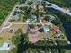 Aerial view showcasing homes with lakes and lush trees at 1061 Owl Dr, Englewood, FL 34223